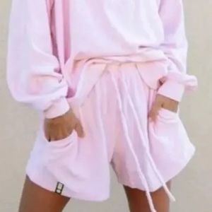 DAILY DRILLS PINK TERRY SHORTS